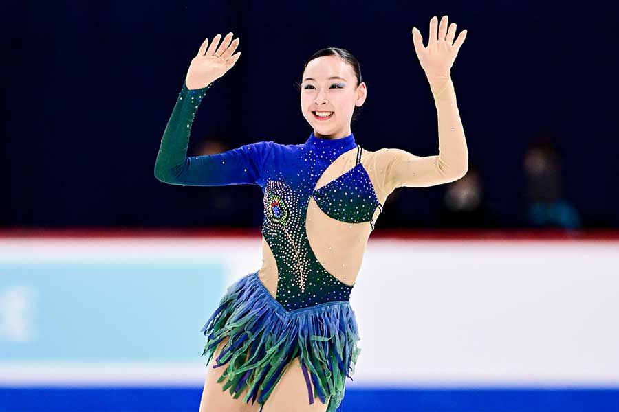 世界ジュニア選手権で2位発進した岡万佑子【写真：Raniero Corbelletti/アフロ】