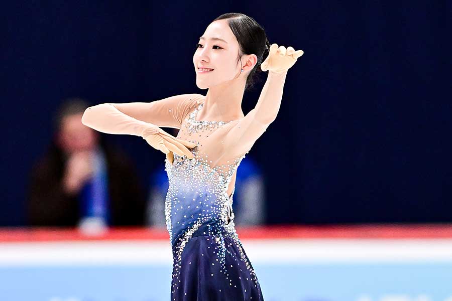 世界ジュニア選手権に出場したキム・ユソン【写真：Raniero Corbelletti/アフロ】