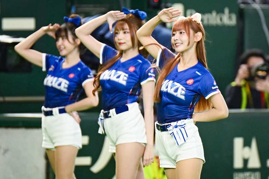東京ドームでパフォーマンスした台湾チア【写真：中戸川知世】