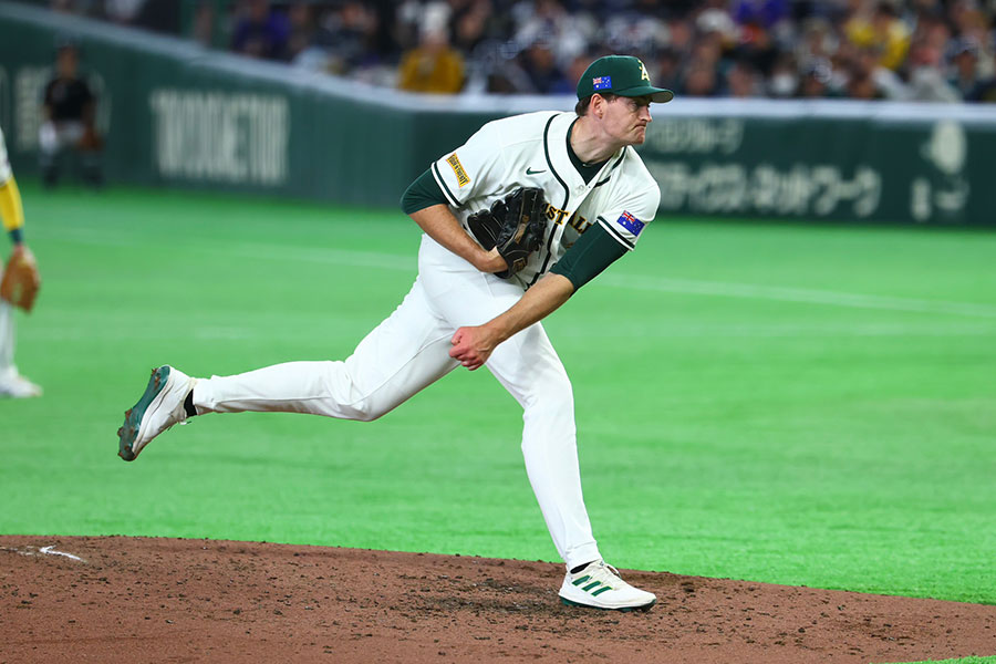 WBC台湾戦に登板【写真：加治屋友輝】