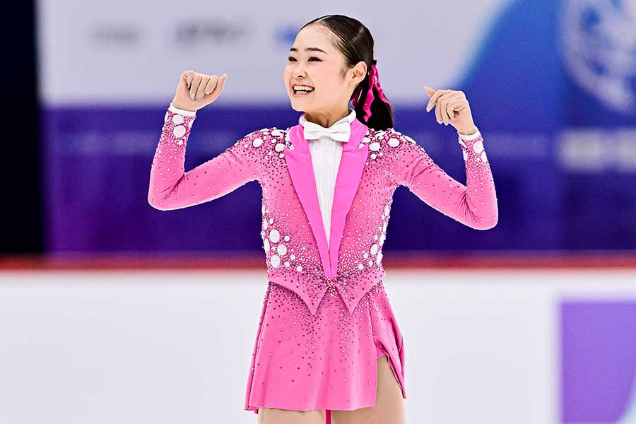 世界ジュニア選手権に参戦している島田麻央【写真：Raniero Corbelletti/アフロ】