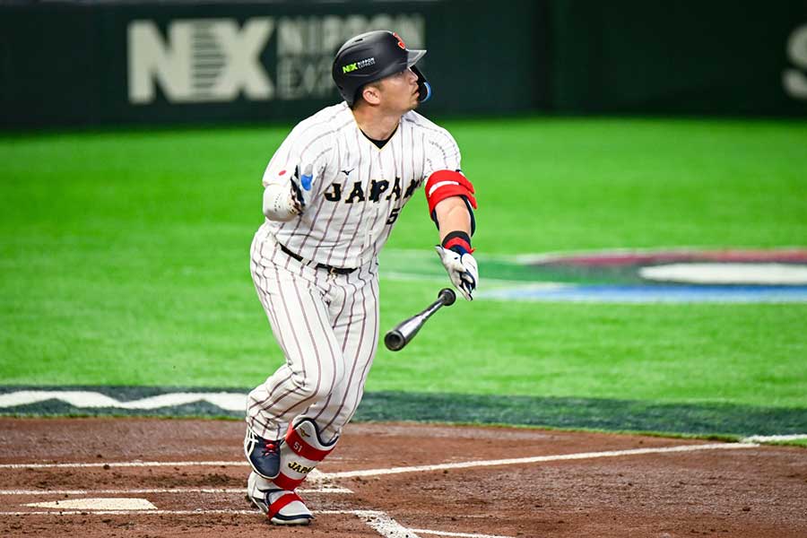 韓国戦で2ランを放った鈴木誠也【写真：中戸川知世】