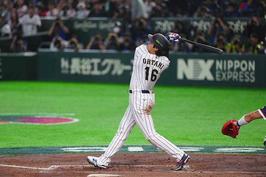 2試合連続の本塁打を放った侍ジャパンの大谷翔平【写真：荒川祐史】