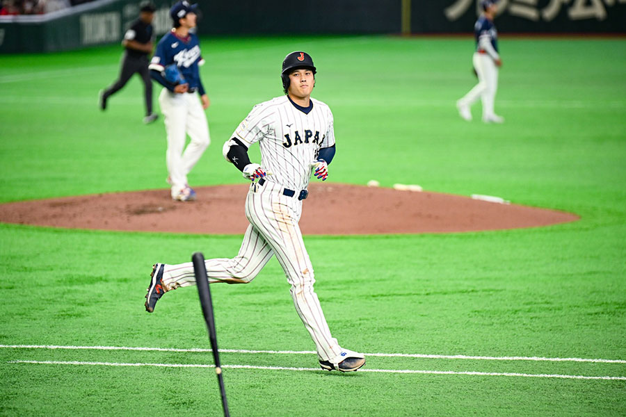 2戦連発となるアーチを描いた大谷翔平【写真：中戸川知世】