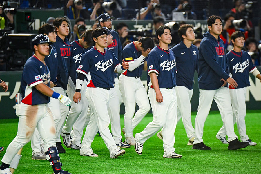侍ジャパンに敗れた韓国代表【写真：中戸川知世】
