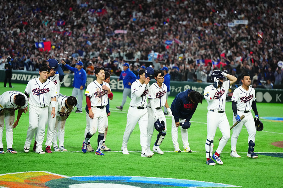 台湾に敗れた韓国代表【写真:小林靖】