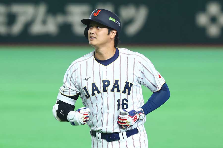 オーストラリア戦に出場した大谷翔平【写真：加治屋友輝】
