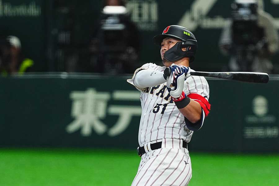 オーストラリア戦に出場した鈴木誠也【写真：小林靖】