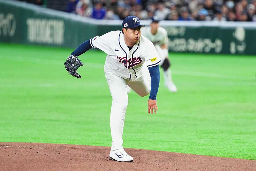 韓国代表のリュ・ヒョンジン【写真：小林靖】