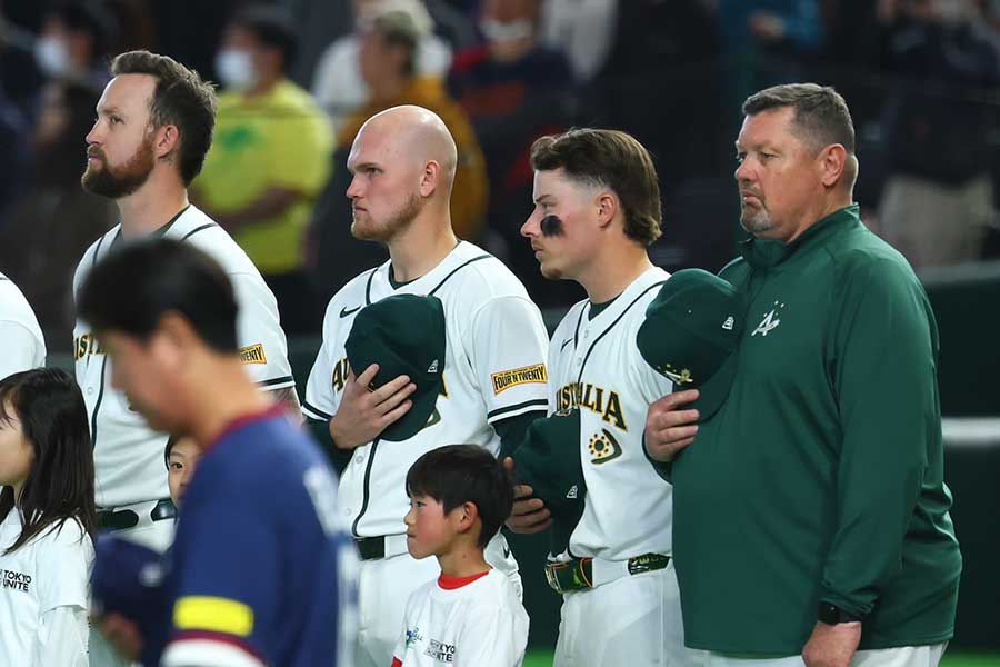 韓国戦に臨んだオーストラリア代表【写真： 加治屋友輝】