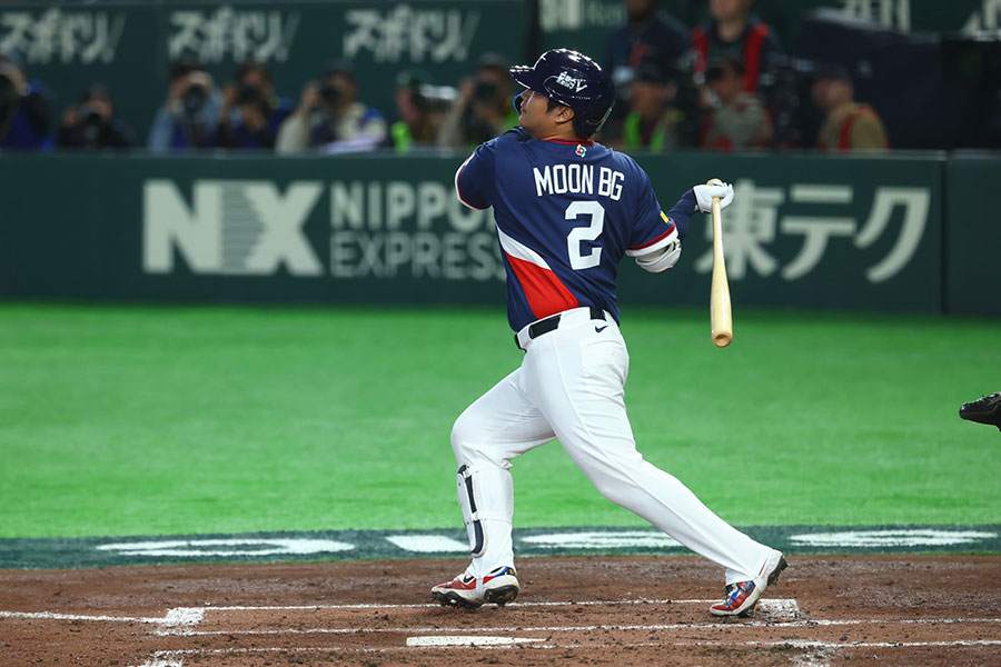 豪州戦でのムン・ボギョンの三振が物議 【写真：加治屋友輝】