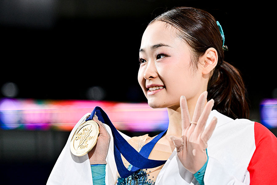 世界ジュニア選手権で4連覇を達成した島田麻央【写真：Raniero Corbelletti/アフロ】