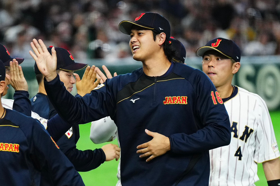 チェコ戦に臨んだ大谷翔平【写真： 小林靖】
