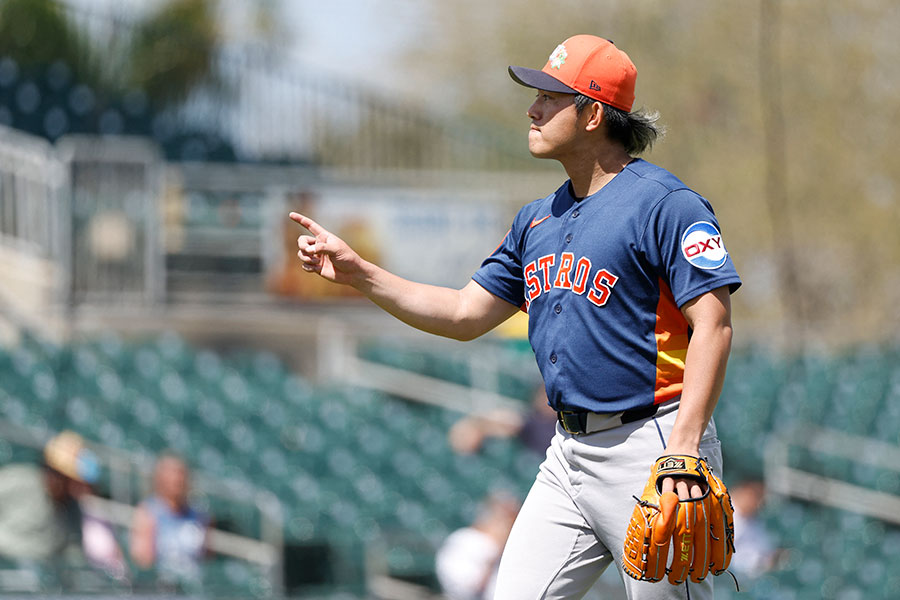 オープン戦に先発したアストロズの今井達也【写真：ロイター】