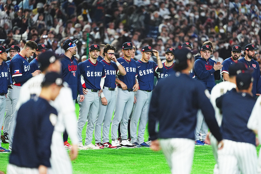 侍ジャパンと対戦したチェコ代表【写真：小林靖】