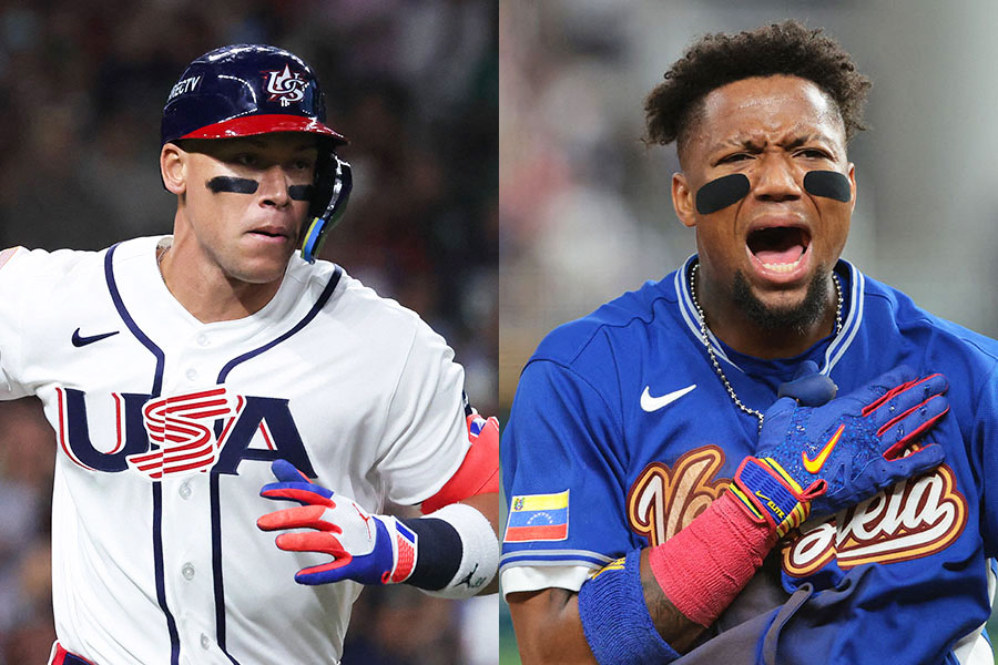 米国のアーロン・ジャッジ（左）とベネズエラのロナルド・アクーニャJr.【写真：ロイター】