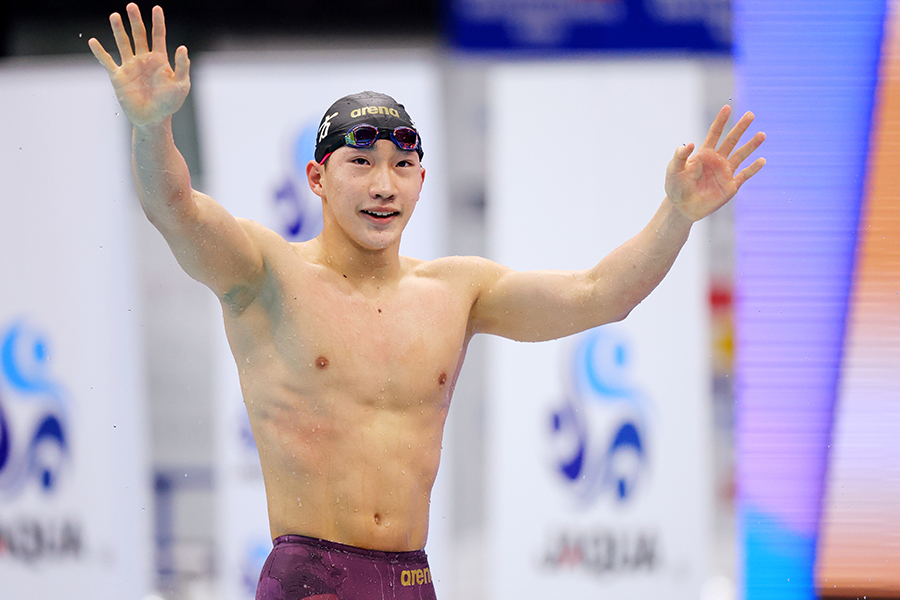 58秒67の日本新記録で優勝した大橋信【写真:西村尚己/アフロスポーツ】