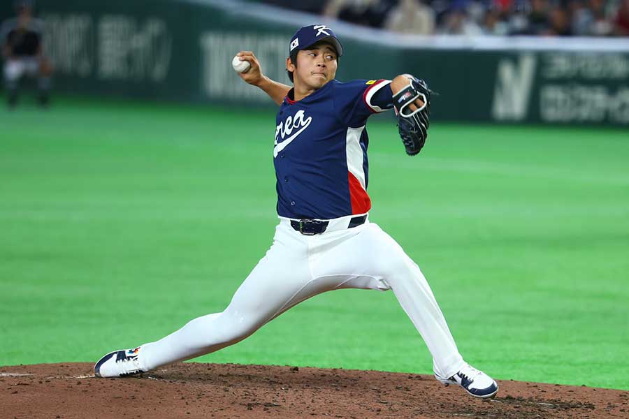 WBC韓国代表のパク・ヨンヒョン【写真： 加治屋友輝】