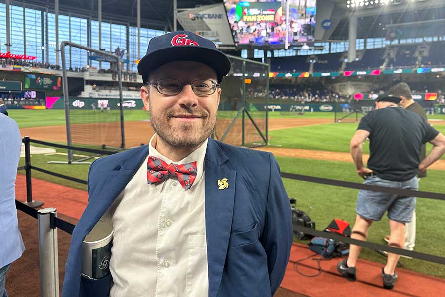 英国のリアルな野球事情を明かしてくれたガブリエル・フィドラー記者【写真：編集部】