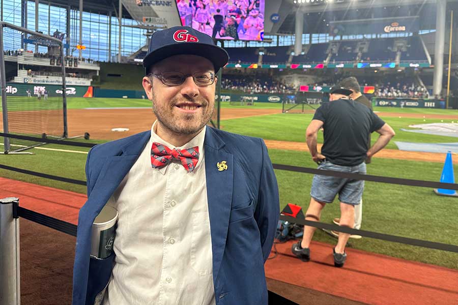 英国のリアルな野球事情を明かしてくれたガブリエル・フィドラー記者【写真：編集部】