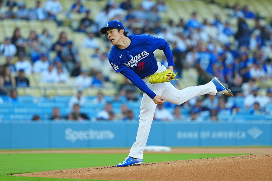 エンゼルスとのオープン戦で先発したドジャースの佐々木朗希【写真：荒川祐史】