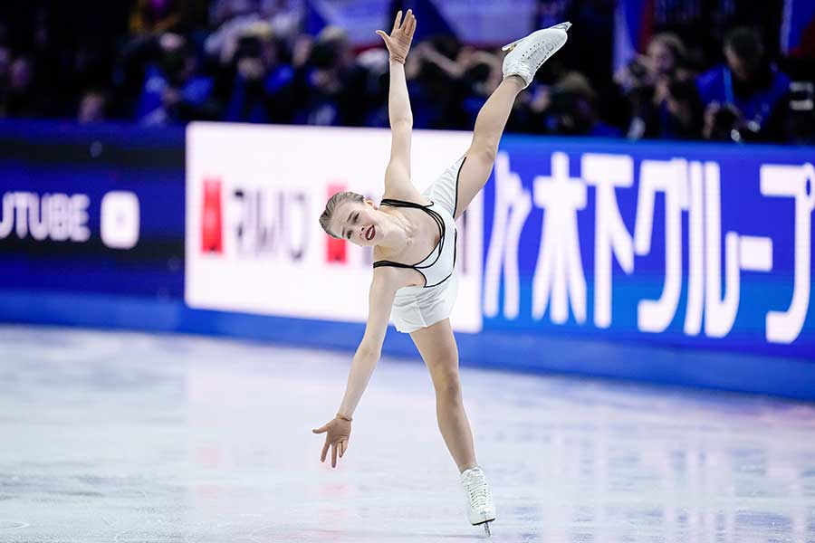 女子フリーで演技するアナスタシヤ・グバノワ【写真:AP/アフロ】