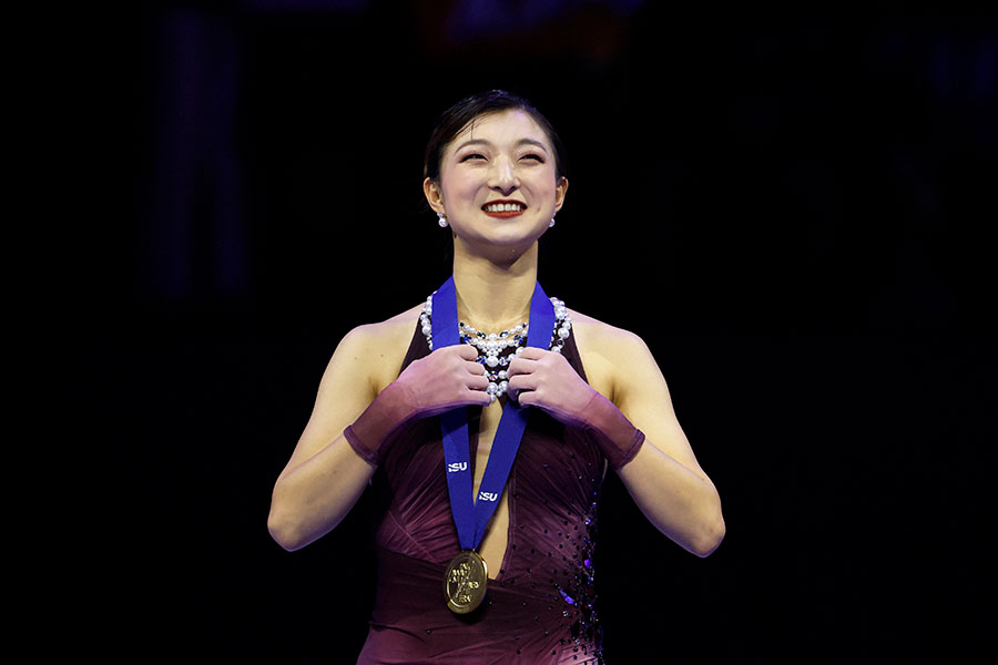 2年ぶり4度目の世界一に輝いた坂本花織【写真：ロイター】