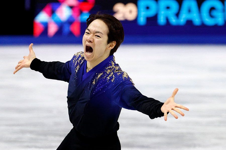 世界選手権に出場した鍵山優真【写真：ロイター】