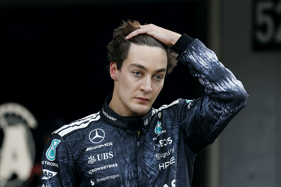 F1日本GPに出場するメルセデスのラッセル【写真：ロイター】