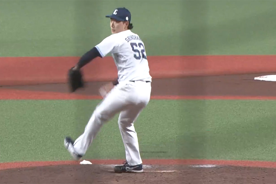 オリックス戦に2番手として登板した篠原響【画像:パーソル パ・リーグTV】