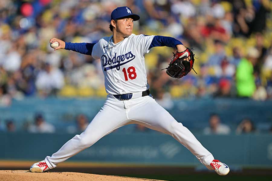 ガーディアンズ戦に先発した山本由伸【写真：ロイター】