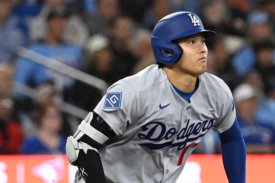 ブルージェイズ戦に1番・DHで先発出場しているドジャースの大谷翔平【写真：ロイター】