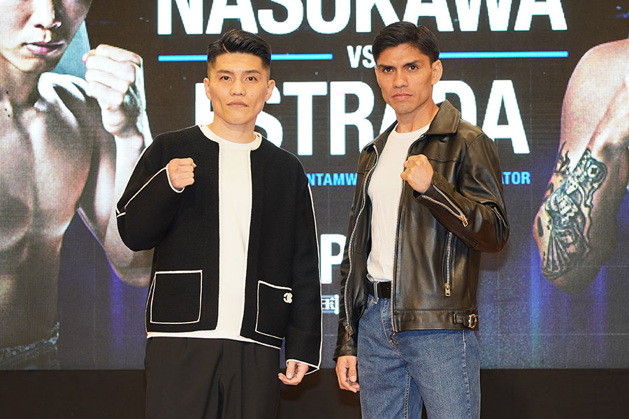 会見に出席した坪井智也（左）とペドロ・ゲバラ【写真：澤田直人】