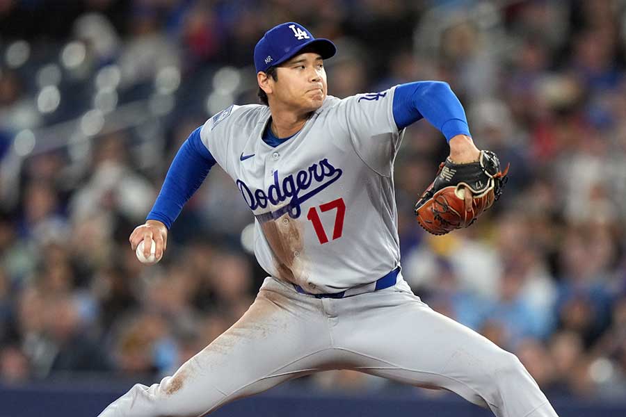 ブルージェイズ戦に先発出場したドジャースの大谷翔平【写真：AP/アフロ】