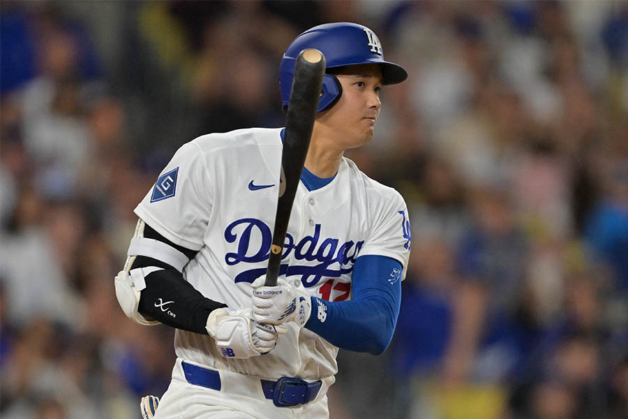 連続試合出塁記録を「44」へ伸ばしたドジャースの大谷翔平【写真：ロイター】