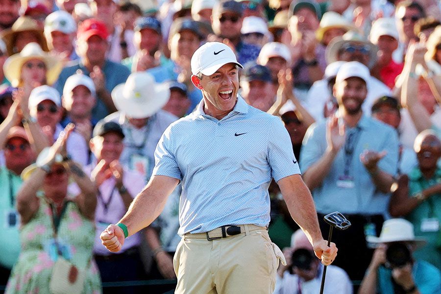 マスターズで連覇を達成したロリー・マキロイ【写真：ロイター】