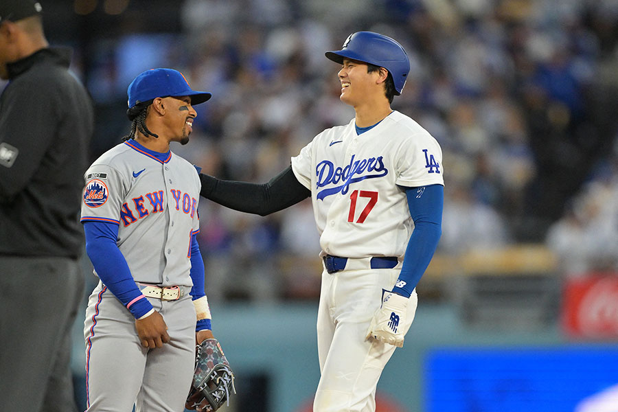 メッツのリンドーア(左)とドジャースの大谷翔平【写真:ロイター】