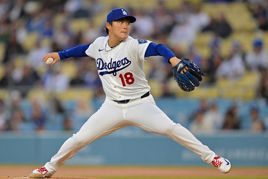 本拠地メッツ戦で7回2/3を投げて1失点と好投したドジャースの山本由伸【写真：ロイター】