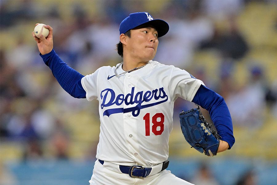メッツ戦に先発したドジャースの山本由伸【写真:ロイター】
