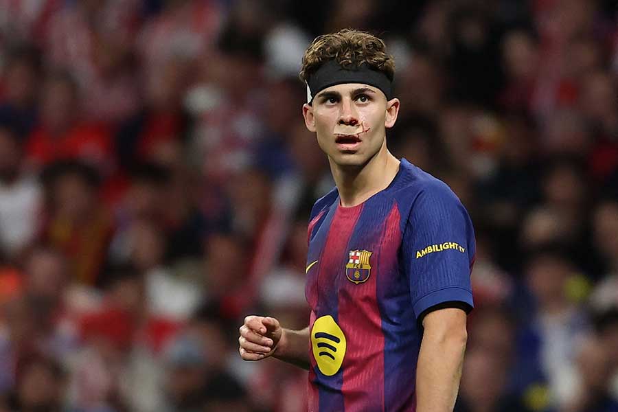 アトレティコ・マドリード戦に出場したバルセロナのフェルミン・ロペス【写真：ロイター】