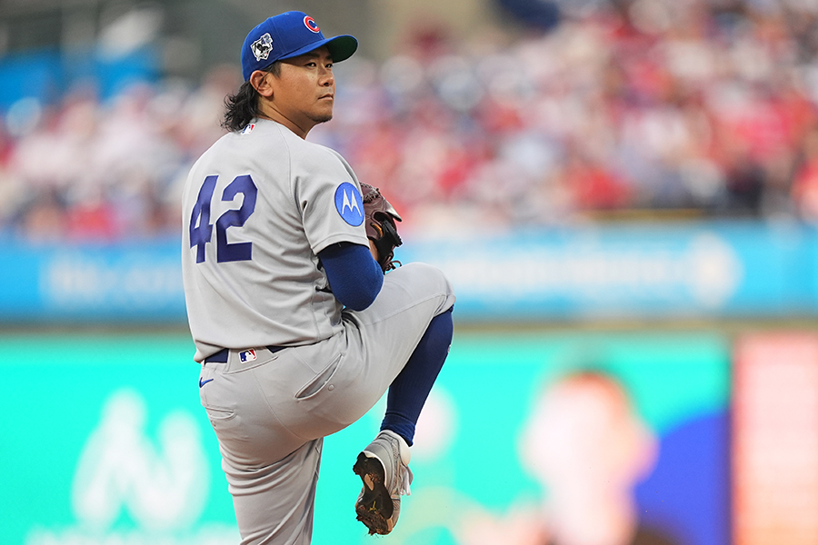 フィリーズ戦で今季初勝利を挙げたカブスの今永昇太【写真:AP/アフロ】