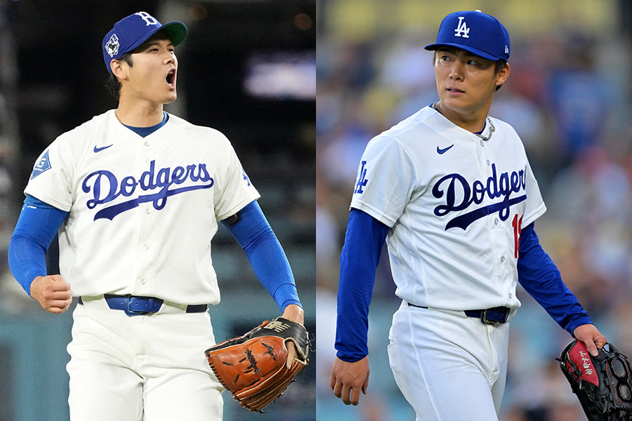 ドジャースの大谷翔平（左）と山本由伸【写真：ロイター】