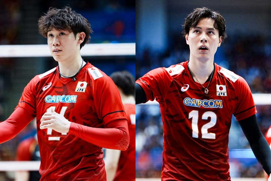 石川祐希（左）と高橋藍【写真：中戸川知世】