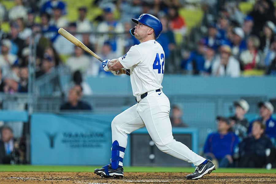 満塁弾を放ったドジャースのダルトン・ラッシング【写真：AP/アフロ】