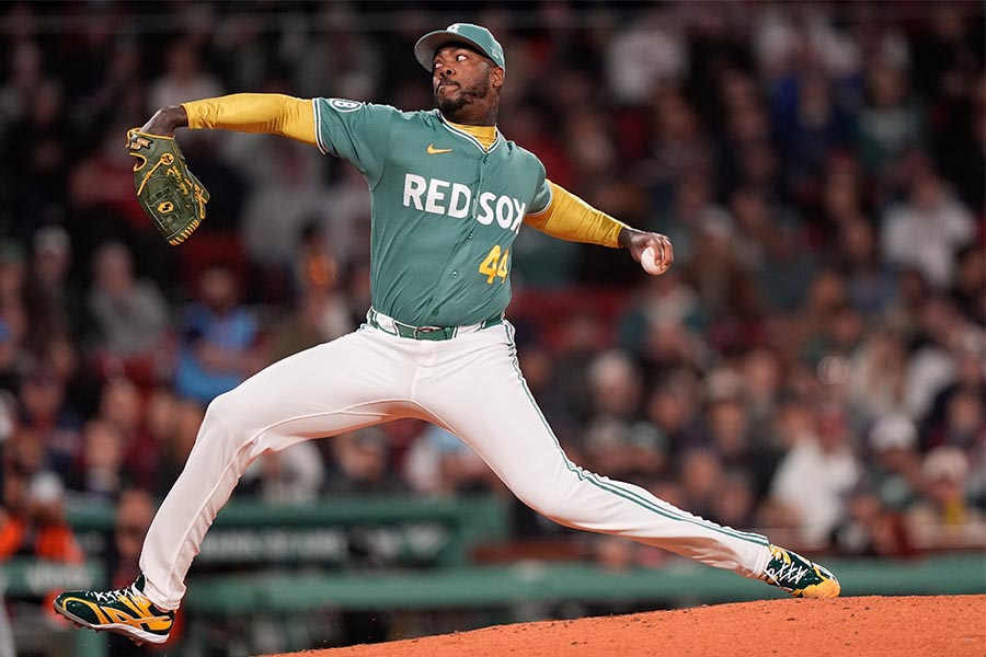 本拠地タイガース戦の9回に登板したレッドソックスのチャップマン【 写真：AP/アフロ】