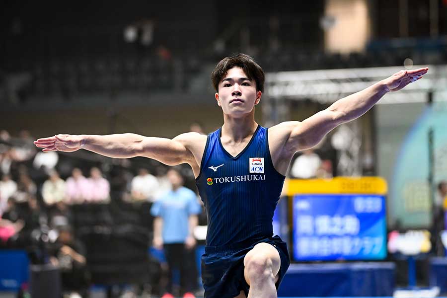 全日本で2位となった岡慎之助【写真：中戸川知世】