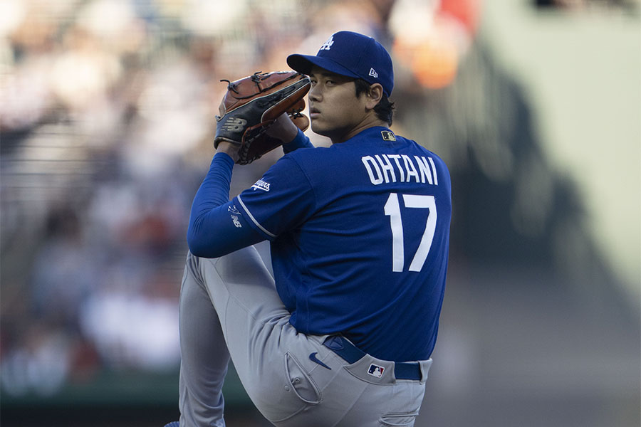 ジャイアンツ戦に先発し、6回5安打無失点と好投したドジャースの大谷翔平【 写真：Imagn/ロイター/アフロ】