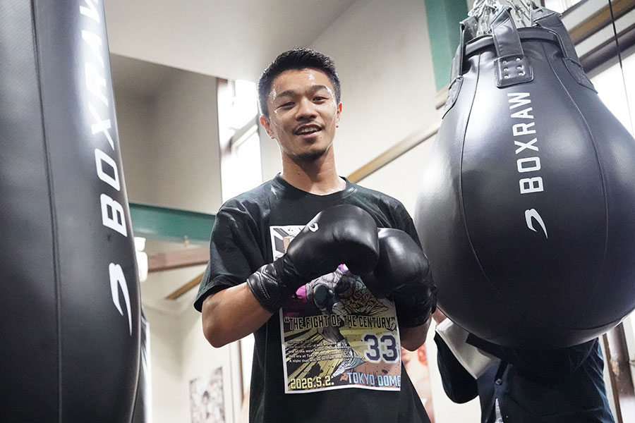 公開練習を行った中谷潤人【写真：澤田直人】