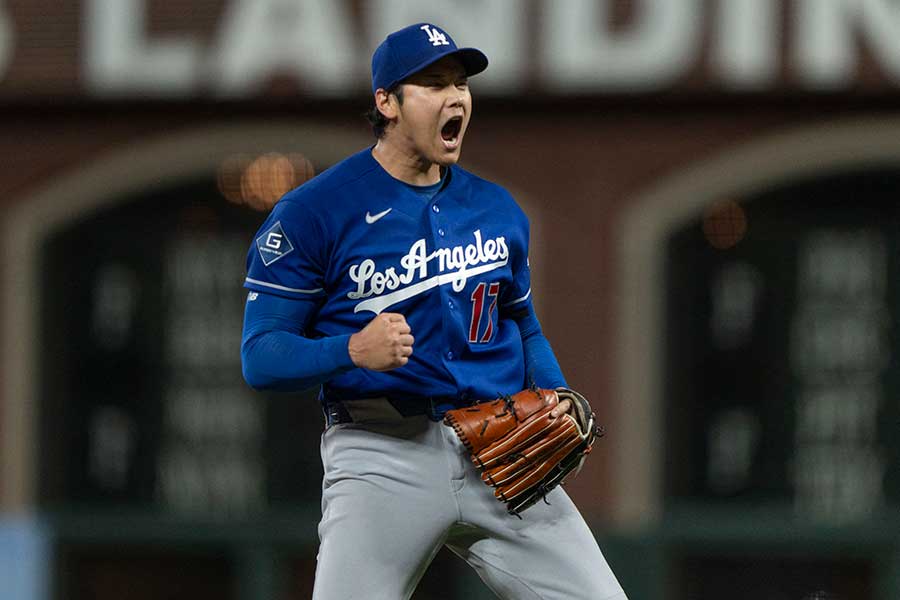 ジャイアンツ戦に先発登板したドジャースの大谷翔平【写真：Imagn/ロイター/アフロ】
