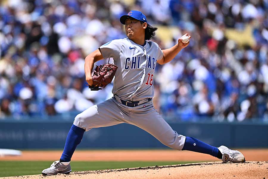 ドジャース戦で先発登板したカブスの今永昇太【写真：ロイター】